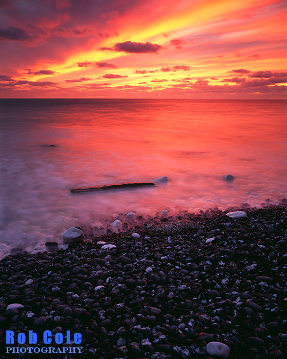 A peach coloured sky some 20 minutes after sunset at Birling Gap