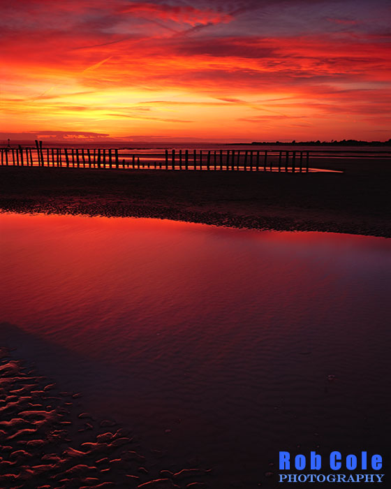 A deeply coloured sky 30 minutes after sunset at West Wittering