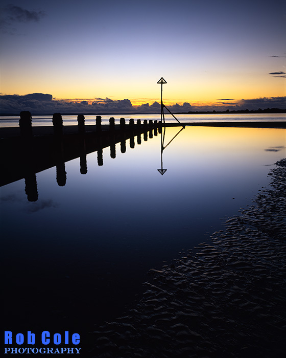 A winter twilight at West Wittering beach