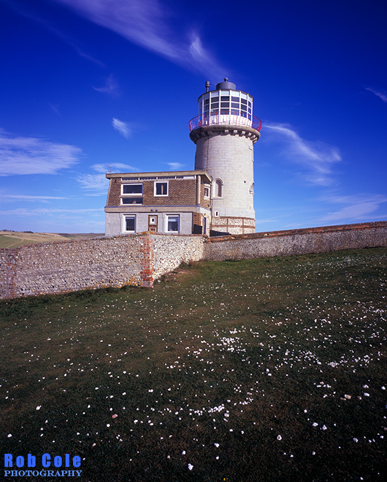The Belle Tout lighthouse, now a B&B, on the clifftop between Birling Gap and Beachy Head