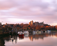 An overcast winter sunset on the River Arun